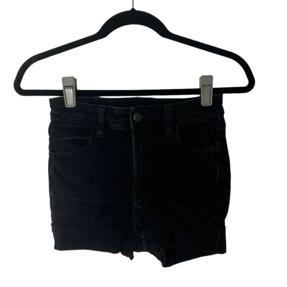 American Eagle SZ 4 black stretch shorts - Picture 1 of 4